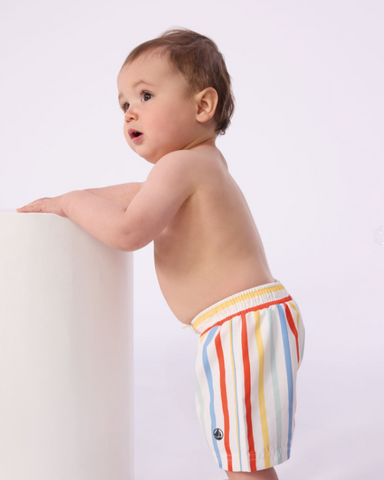 Multi-Color Striped Swim Shorts