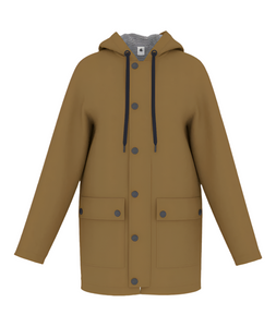 Hooded Rain Jacket in Brown