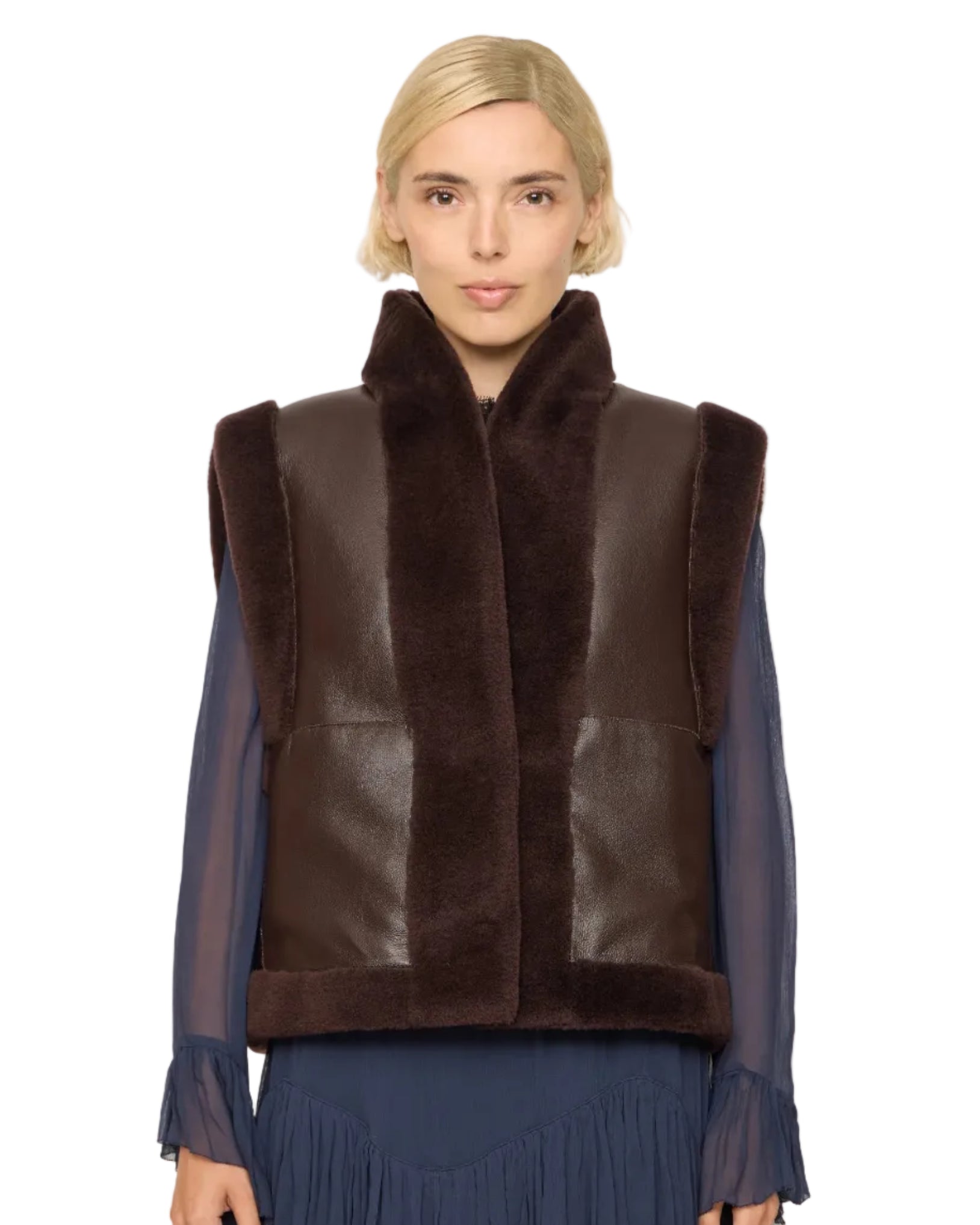 Annie Reversible Vest In Brown