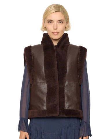Annie Reversible Vest In Brown