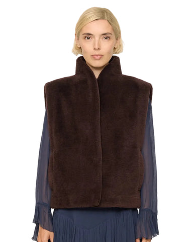 Annie Reversible Vest In Brown