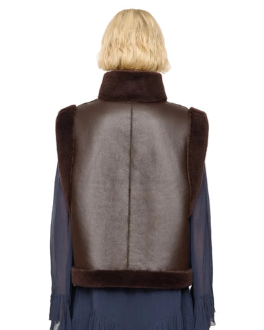 Annie Reversible Vest In Brown