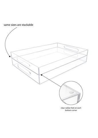 Acrylic Decorative Tray With Cutout Handles