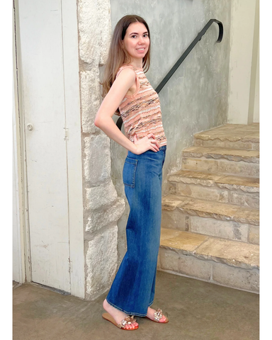 Alisa Ribbon Knit Sleeveless Top In Hibiscus