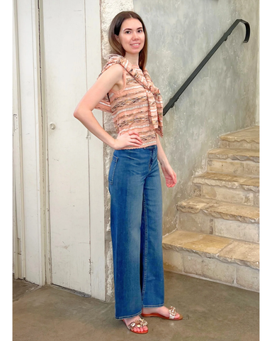 Alisa Ribbon Knit Sleeveless Top In Hibiscus