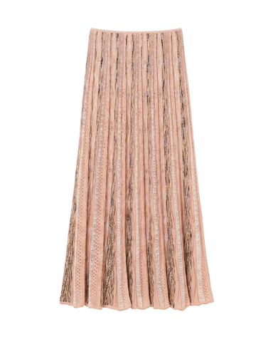 Clio Ribbon Knit Midi Skirt In Hibiscus