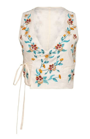 Bella Sleeveless Wrap Vest in Florero