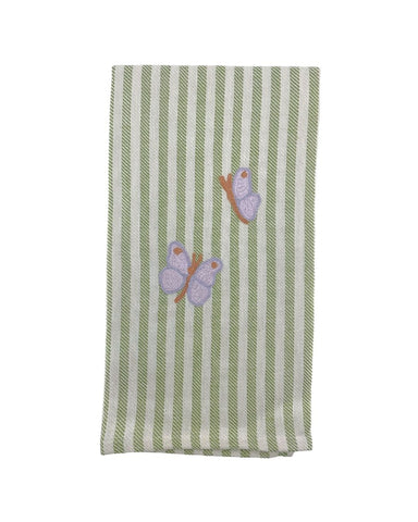 Butterfly Melograno Stripe Kitchen Towel in Apple