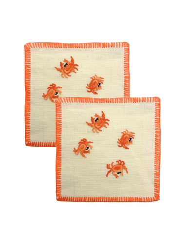 Crab Buttonhole Stitched Edge Cloth Napkin