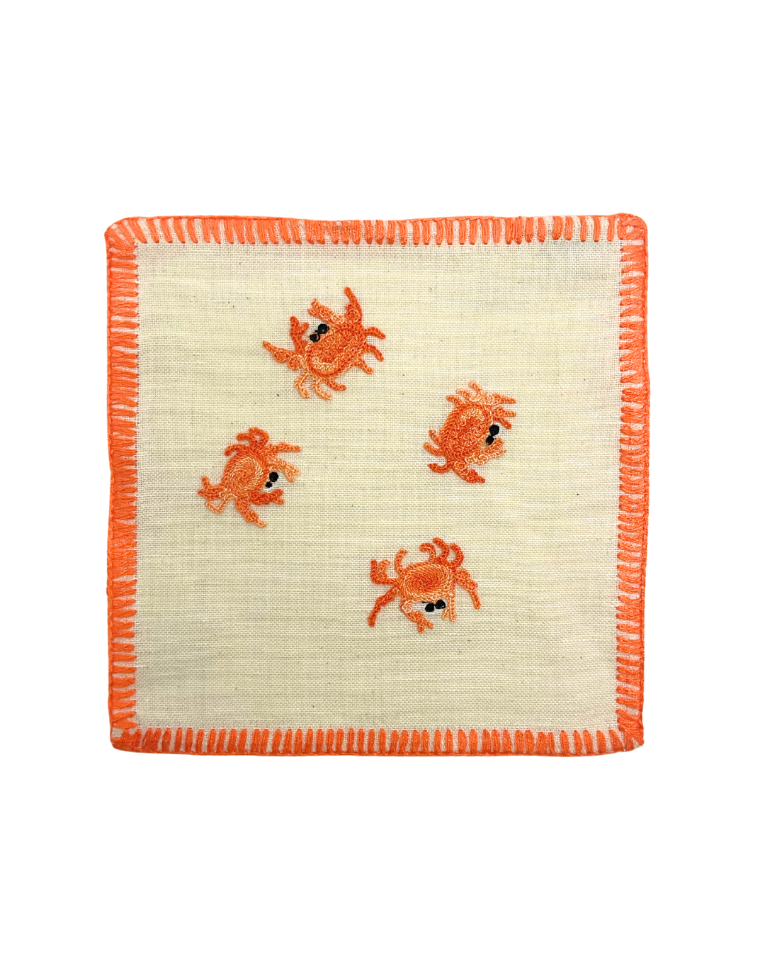 Crab Buttonhole Stitched Edge Cloth Napkin
