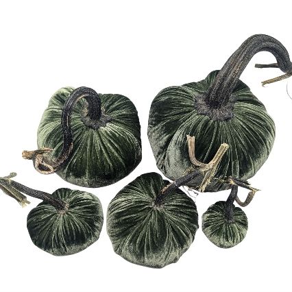 Velvet Decorative Pumpkin in Sage