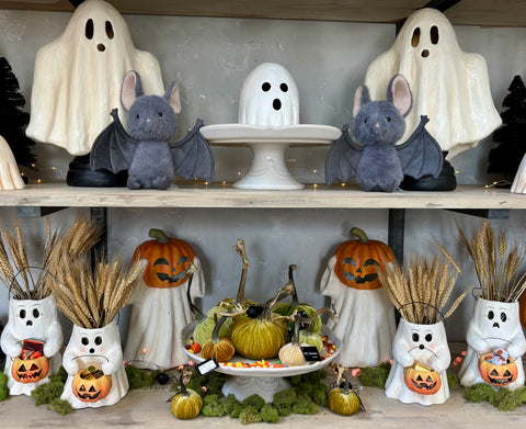Papier Mache Ghost Jack O'Lantern
