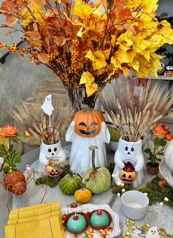 Papier Mache Ghost Jack O'Lantern