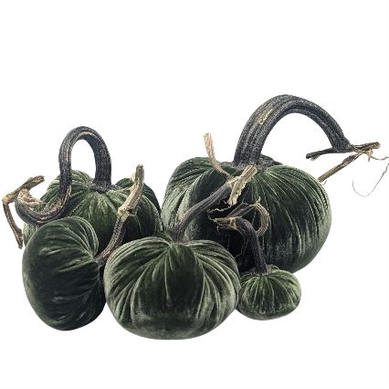 Velvet Decorative Pumpkin in Sage