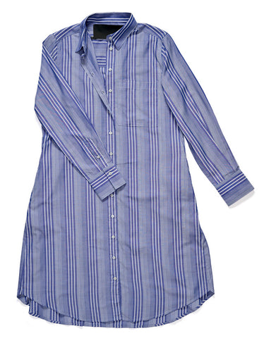 The Olivia Striped Dress in Indigo Blue