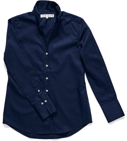 The League Easy-Care Poplin Long Sleeve Shirt in Dark Blue