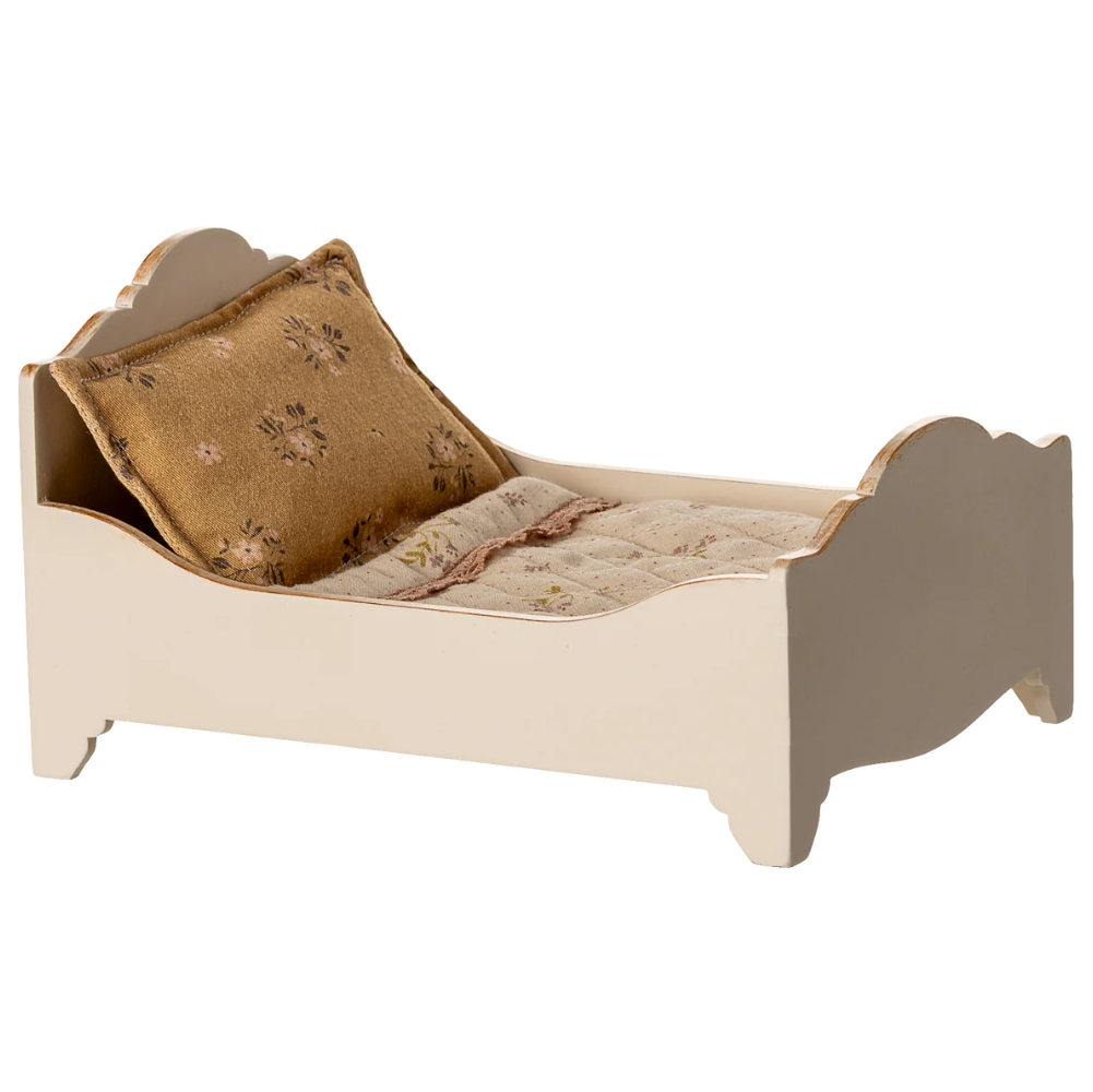 Little Friends Carved Wood Bed In Off White