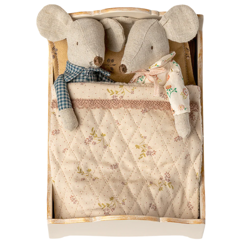 Little Friends Carved Wood Bed In Off White