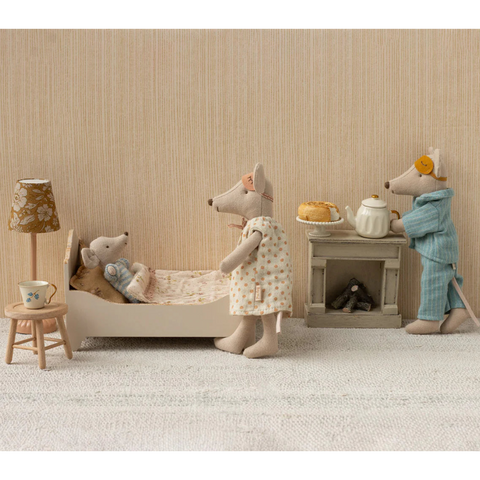 Little Friends Carved Wood Bed In Off White