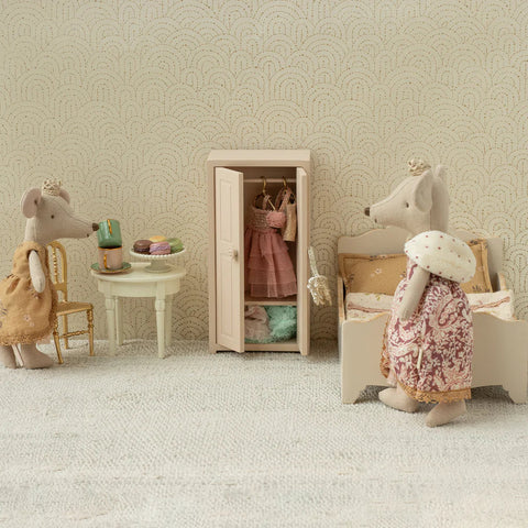 Little Friends Carved Wood Bed In Off White