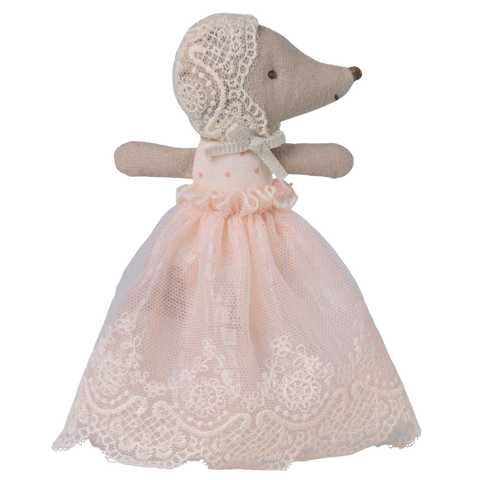 Baby Mouse In Christening Gown In Powder