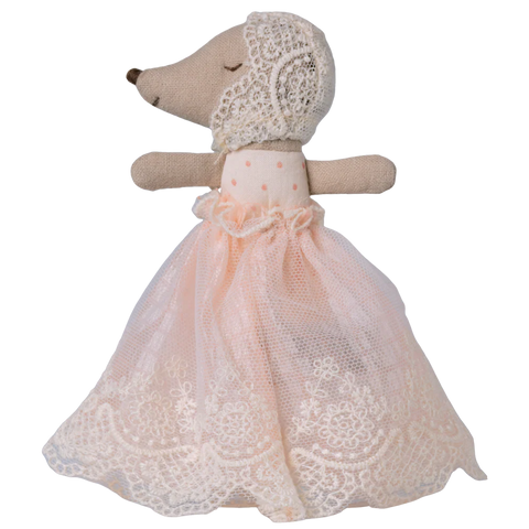 Baby Mouse In Christening Gown In Powder