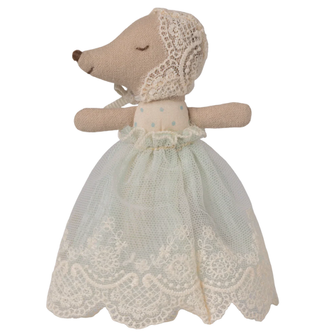 Baby Mouse In Christening Gown In Mint