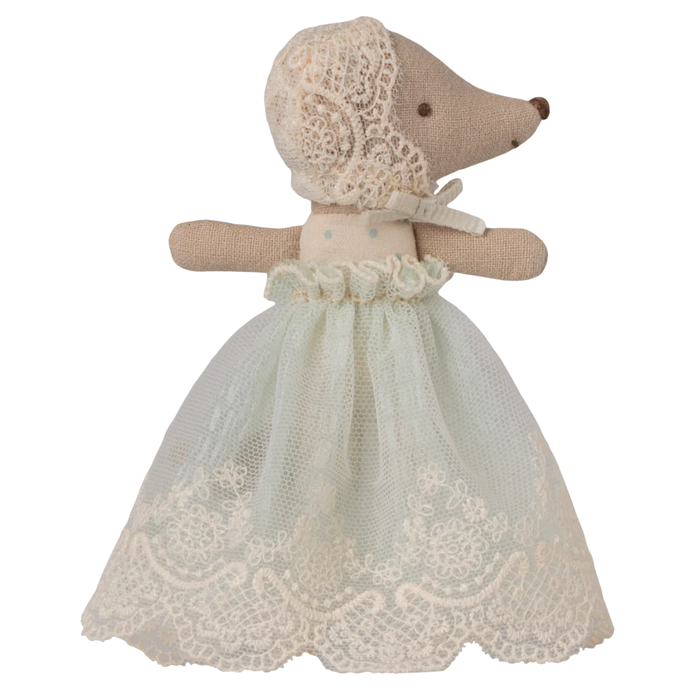 Baby Mouse In Christening Gown In Mint