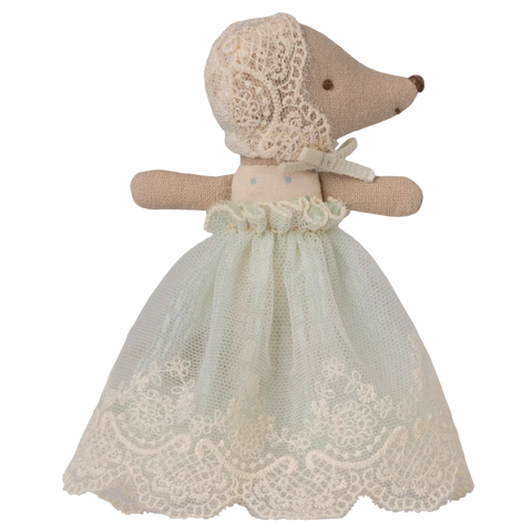 Baby Mouse In Christening Gown In Mint