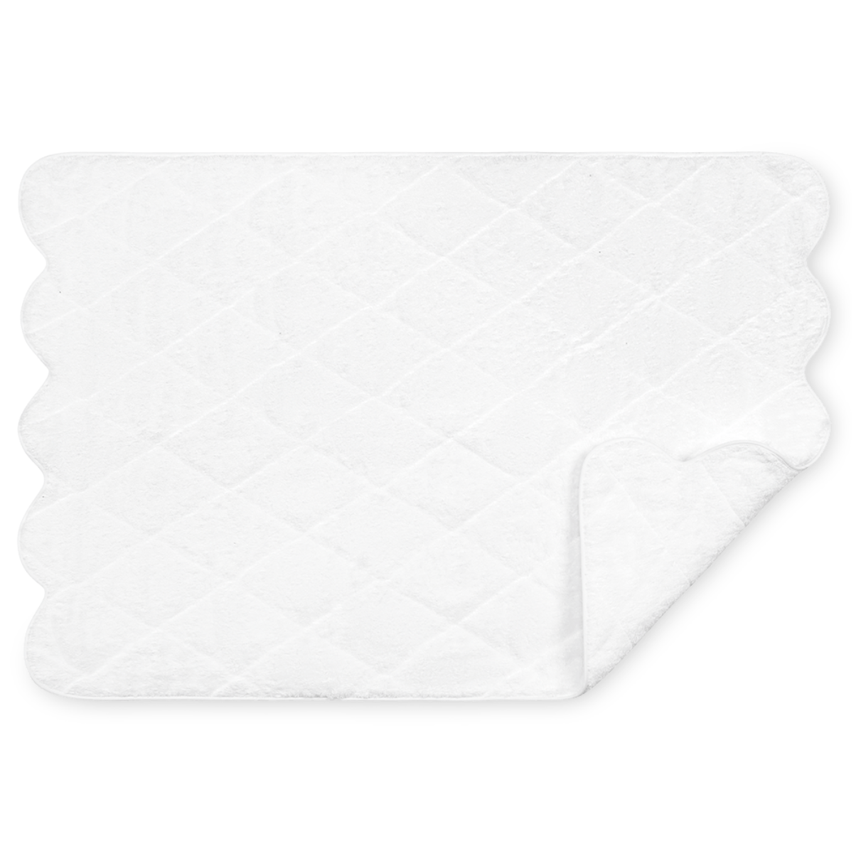Cairo Scallop Quilted Tub Mat in White