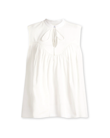 Chase Sleeveless Yoked Top In Marshmallow