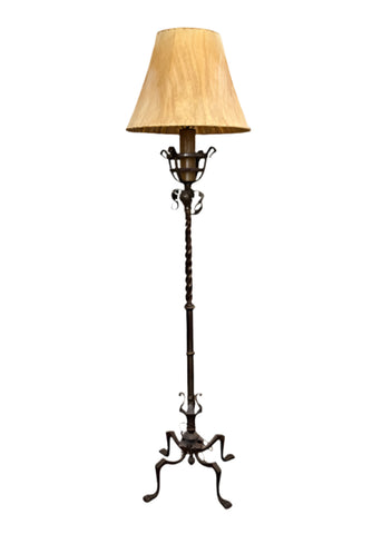 Antique Spanish Forged-Iron Floor Lamp