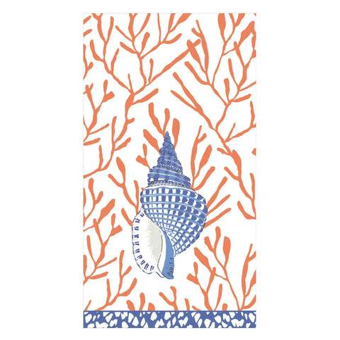 Coral Shell Toile Paper Guest Towel Set