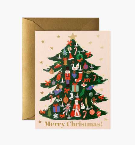 Trimmed Tree Illustrated Greeting Card