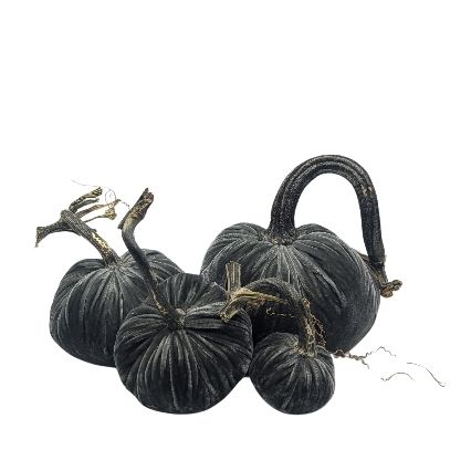 Velvet Decorative Pumpkin in Willow