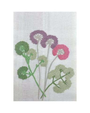 Dandelions Due Fragole Kitchen Towel in Antique Pink