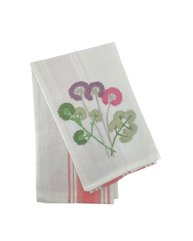 Dandelions Due Fragole Kitchen Towel in Antique Pink