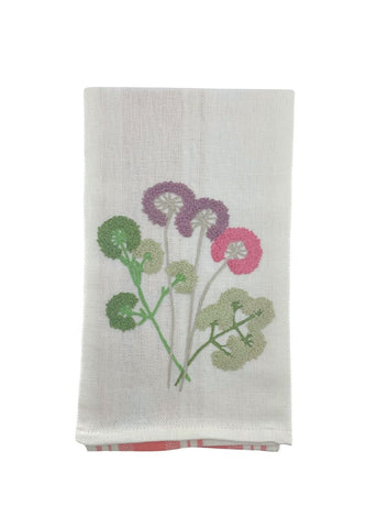 Dandelions Due Fragole Kitchen Towel in Antique Pink