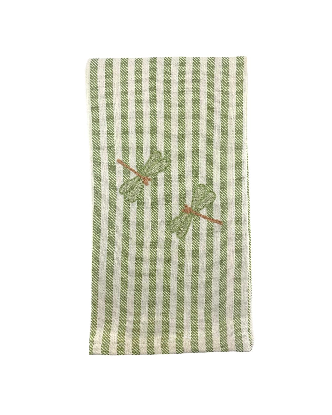 Dragonfly Melograno Stripe Kitchen Towel in Apple
