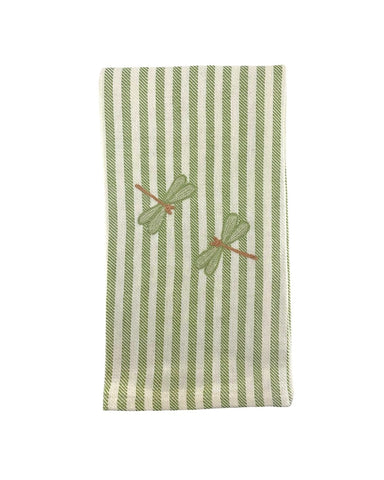 Dragonfly Melograno Stripe Kitchen Towel in Apple