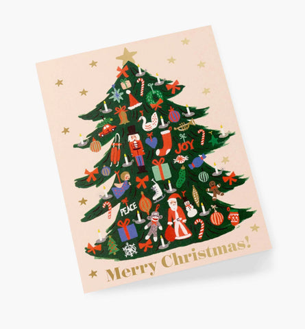 Trimmed Tree Illustrated Greeting Card