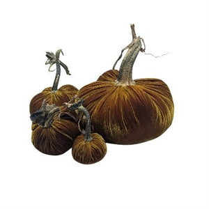 Velvet Decorative Pumpkin in D'or