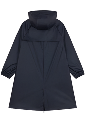 Essential Hooded Raincoat in Navy + Red - Colored Interior