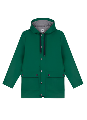 Essential Hooded Rain Jacket in Hunter Green - Limited Edition Color