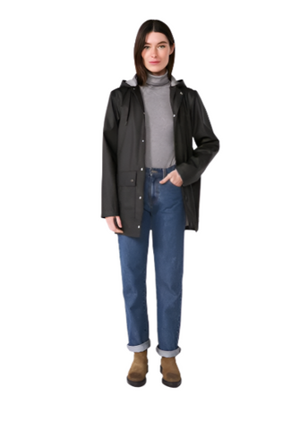 Essential Hooded Rain Jacket in Matte Black - Limited Edition Color