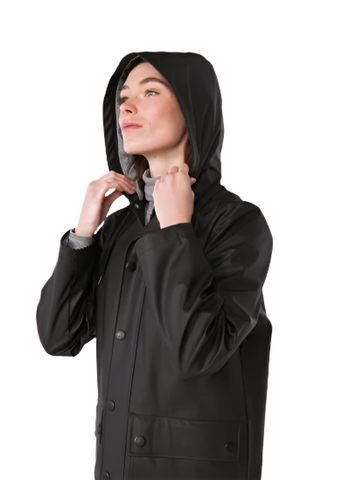 Essential Hooded Rain Jacket in Matte Black - Limited Edition Color