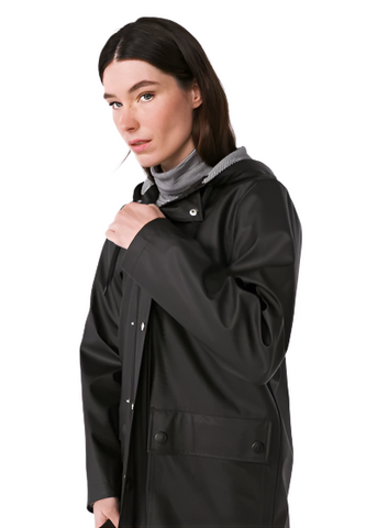 Essential Hooded Rain Jacket in Matte Black - Limited Edition Color