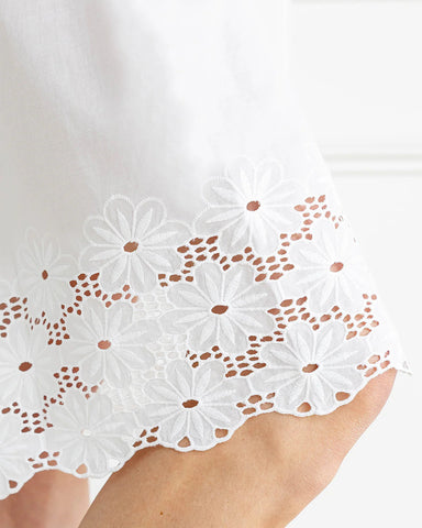 Eloise Eyelet Lace Gown in White