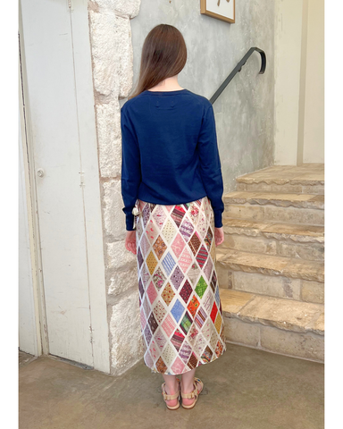 Emerson Diamond Print Silk Wrap Skirt