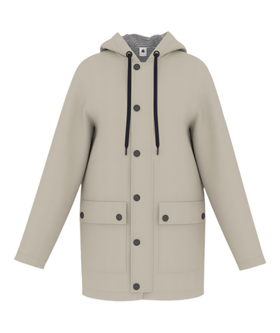 Hooded Rain Jacket in Light Grey